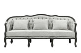 Samael Gray Linen & Dark Brown Finish Sofa Model LV01127 By ACME Furniture